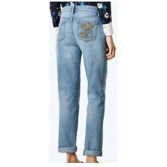 TORY BURCH Button Fly Women's Size 23 Straight Leg Jeans NEW Betsy Dusk Blue - Picture 3 of 12